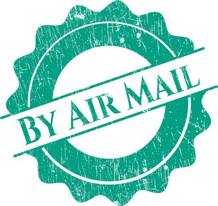 By Air Mail rubber stamp with grunge texture