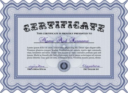 Certificate template or diploma template. Excellent design. Frame certificate template Vector.Complex background. 