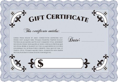 Formal Gift Certificate template. Customizable, Easy to edit and change colors.Sophisticated design. Easy to print. 