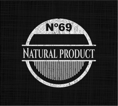 Natural Product written with chalkboard texture