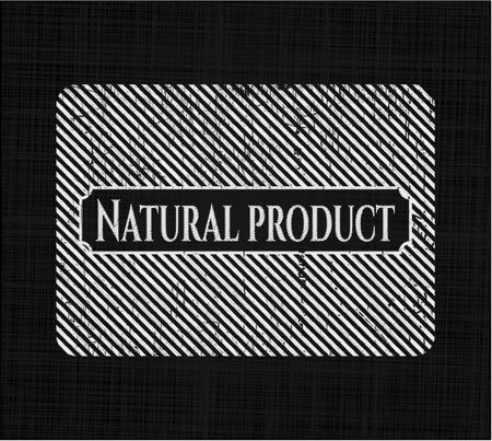 Natural Product chalkboard emblem on black board