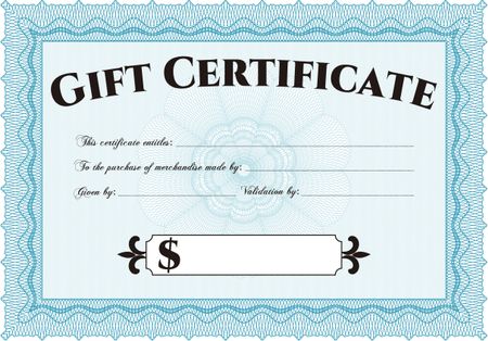 Modern gift certificate. Border, frame.Complex background. Good design. 