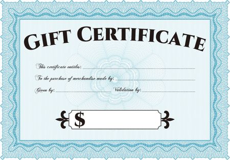 Modern gift certificate. Border, frame.Complex background. Good design.