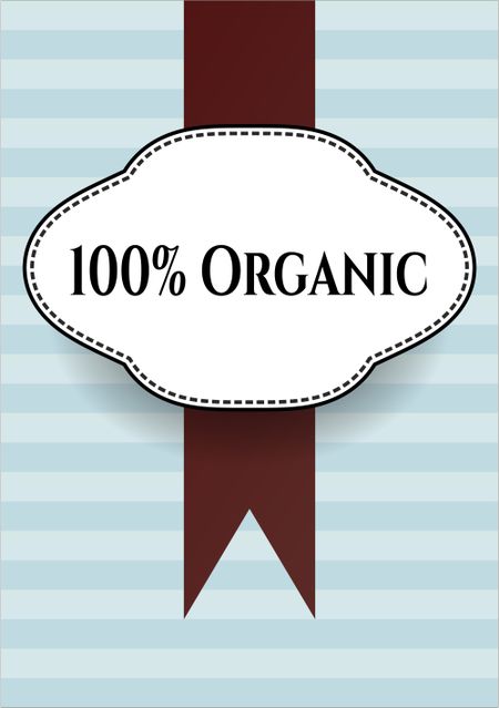 100% Organic vintage style card or poster