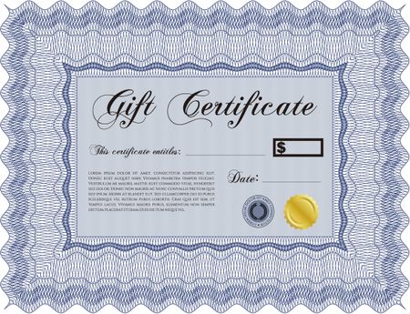 Vector Gift Certificate template. Sophisticated design. With complex linear background. Customizable, Easy to edit and change colors.