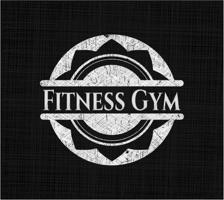 Fitness Gym chalk emblem written on a blackboard