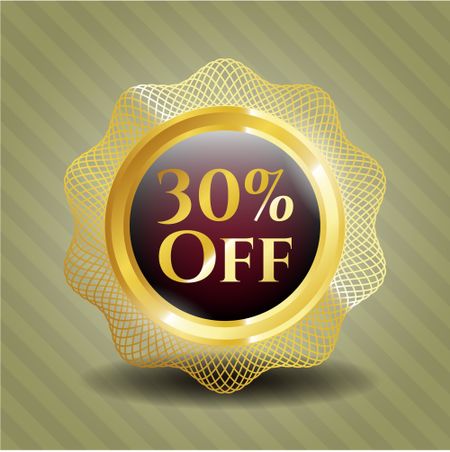 30% Off gold emblem or badge