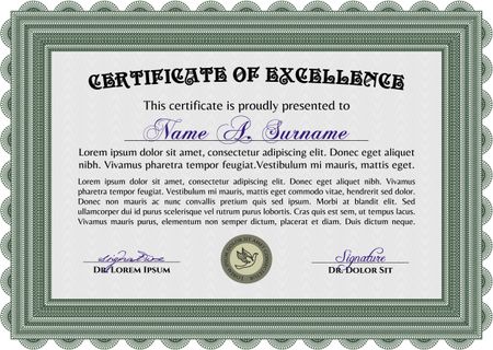 Certificate template or diploma template. Diploma of completion.Beauty design. With complex background.