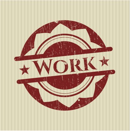 Work rubber stamp with grunge texture