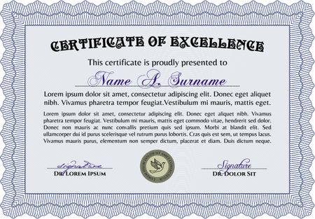 Diploma or certificate template. With linear background. Vector pattern that is used in money and certificate.Complex design. 
