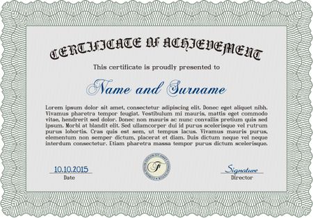 Certificate template. Modern design. Vector illustration.Complex background. 