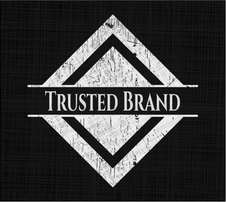 Trusted Brand chalkboard emblem on black board