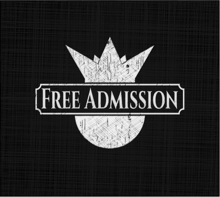 Free Admission written with chalkboard texture