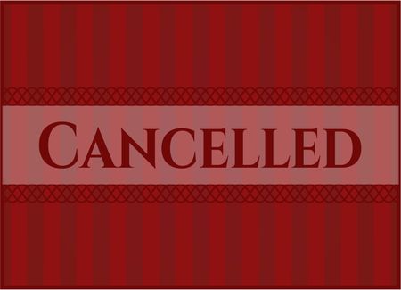 Cancelled card, poster or banner