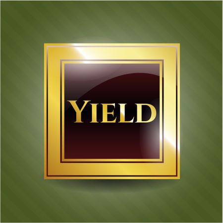 Yield gold shiny emblem