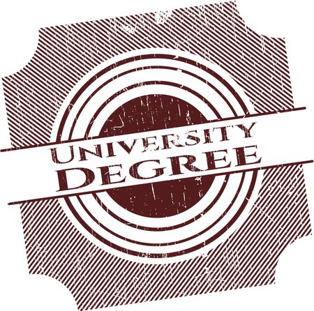 University Degree rubber grunge texture seal