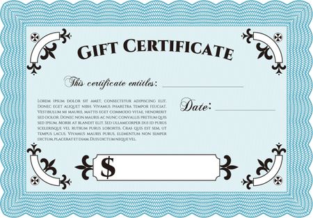 Modern gift certificate. Customizable, Easy to edit and change colors.Printer friendly. Cordial design. 