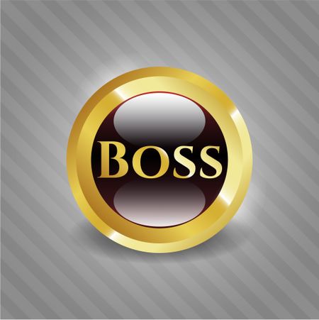 Boss golden emblem or badge