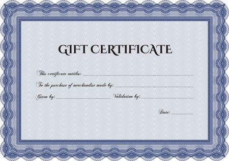 Retro Gift Certificate. Border, frame.Sophisticated design. With great quality guilloche pattern. 