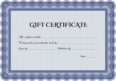 Retro Gift Certificate. Border, frame.Sophisticated design. With great quality guilloche pattern.