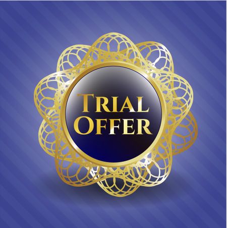 Trial Offer gold shiny badge