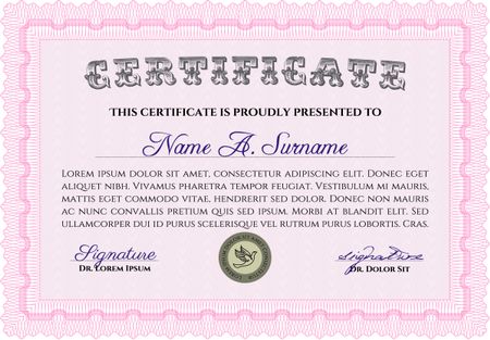 Diploma. Vector pattern that is used in money and certificate.With complex background. Elegant design. 