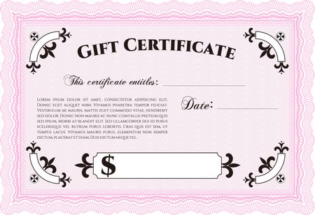 Gift certificate template. Good design. With background. Vector illustration.
