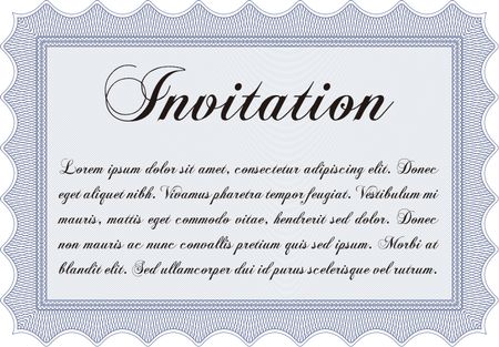 Invitation template. With background. Sophisticated design. Vector illustration.