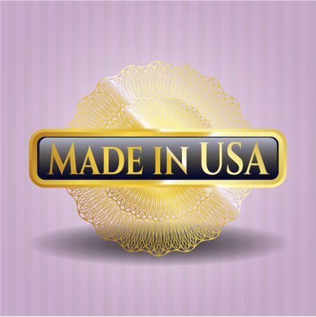 Made in USA golden emblem
