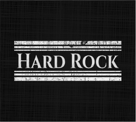 Hard Rock chalkboard emblem on black board