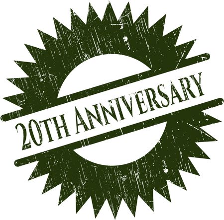 20th Anniversary rubber grunge texture seal