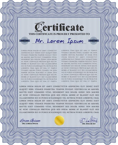 Diploma template. With background. Artistry design. Customizable, Easy to edit and change colors.