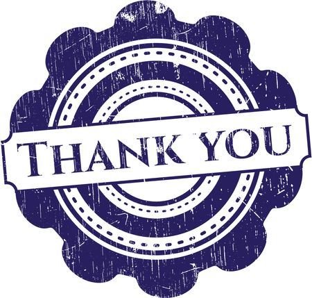 Thank you rubber grunge texture stamp