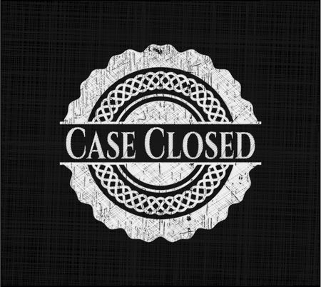 Case Closed chalkboard emblem on black board