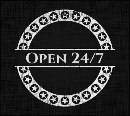 Open 24/7 on chalkboard