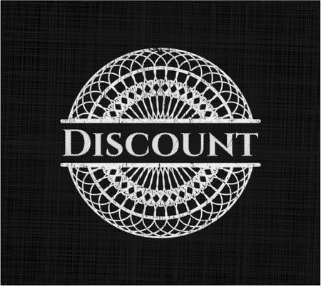 Discount written with chalkboard texture