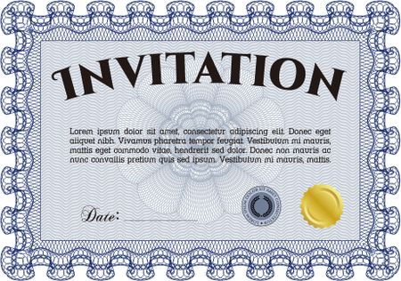 Vintage invitation template. With complex background. Border, frame.Complex design. 