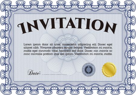 Vintage invitation template. With complex background. Border, frame.Complex design.