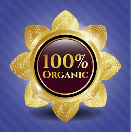 100% Organic gold shiny badge