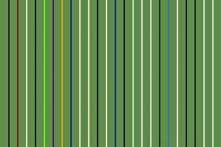 Decorative abstract of thin vertical bars with uniform spacing on background of dark moderate green, for themes of conformity, variation, alternation
