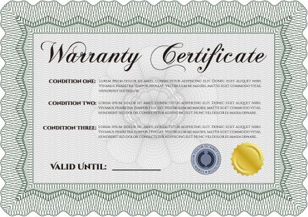 Sample Warranty template. It includes background. Very Customizable. With sample text. 
