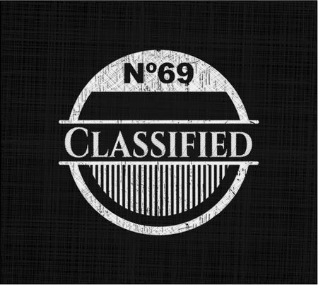 Classified chalkboard emblem