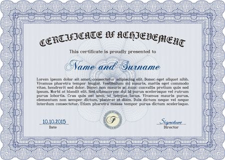 Certificate. With linear background. Beauty design. Border, frame.