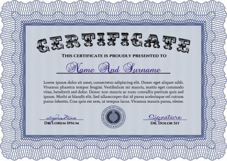 Sample certificate or diploma. Border, frame.Excellent design. With quality background. 