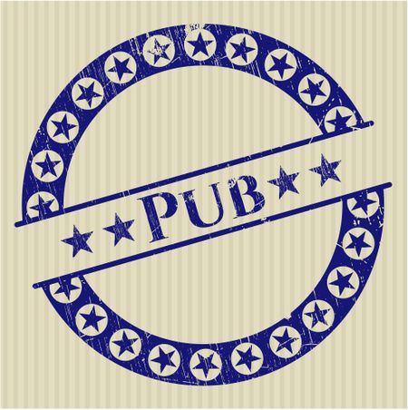 Pub rubber grunge stamp
