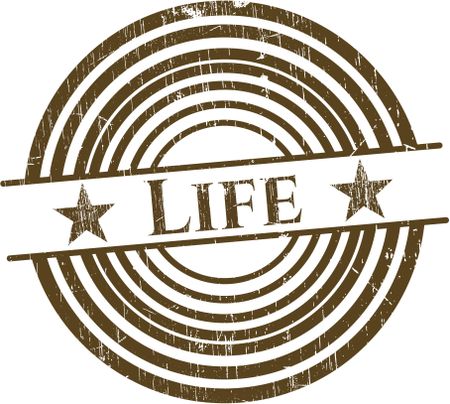 Life rubber grunge stamp