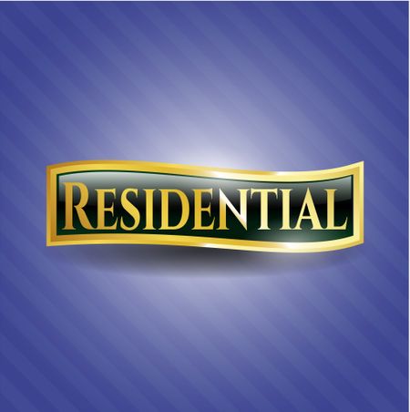 Residential gold shiny badge