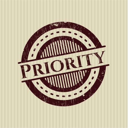 Priority rubber grunge stamp