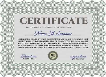 Certificate template or diploma template. Complex design. Detailed.With complex background. 