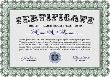 Certificate template. Diploma of completion.With quality background. Lovely design. 